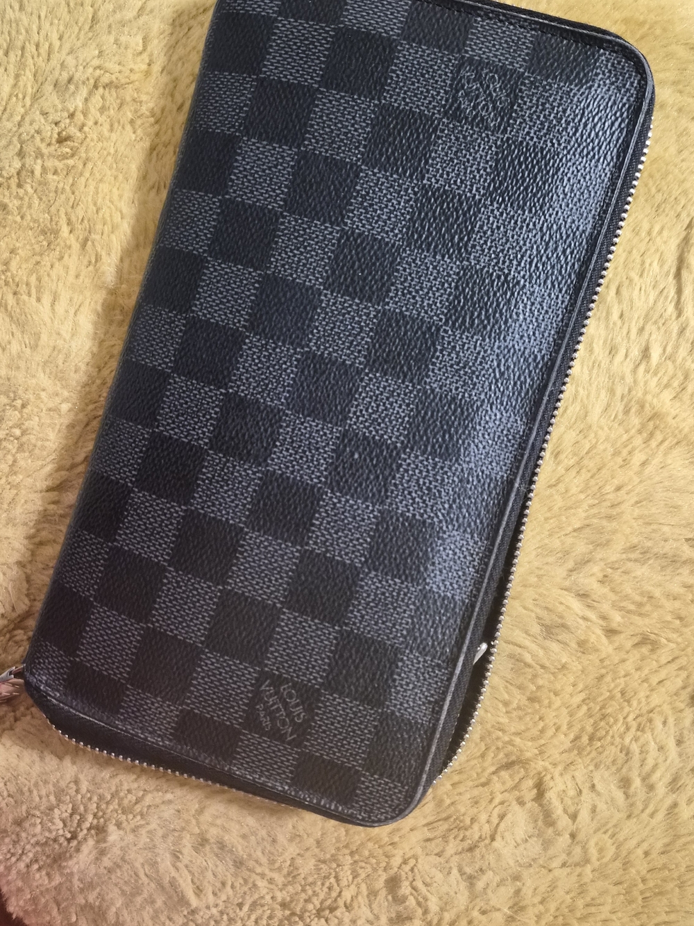 Louis Vuitton Damier Graphite Zip Around Wallet - Black